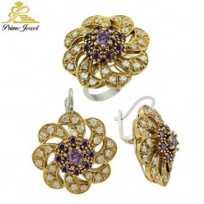 Gümüş Otantik Taşlı Set